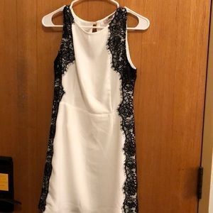 Forever 21 dress white with black lace